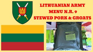 LITHUANIAN ARMY N.R. 9 - STEWED PORK WITH PEARL BARLEY- TASTE TEST REVIEW