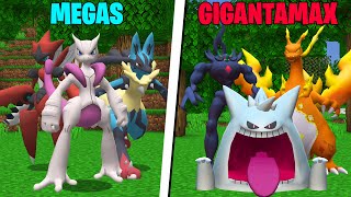 Pokémon Mega vs Pokémon Gigantamax no Minecraft Pixelmon