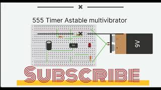 Blink LED using 555 timer IC| Astable multivibrator virtual circuit design | #electroniccircuits