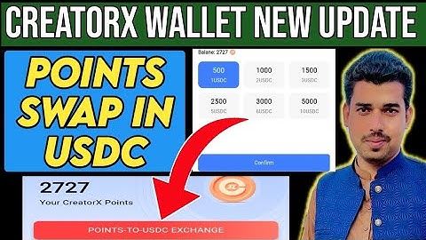 Creatorx wallet today new update swap points into usdc and withdrawal proof in exchange 