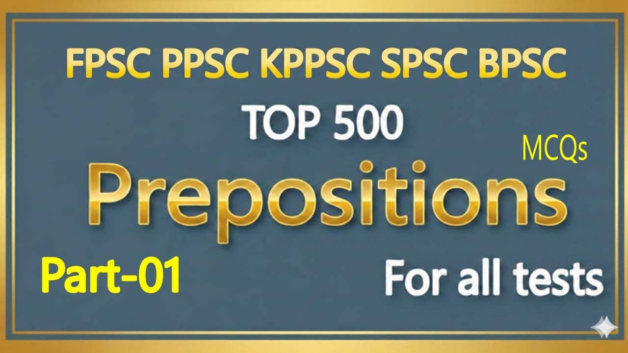 English Preposition MCQs | Practice & Learn Fast for Exams! for all test. Part -01