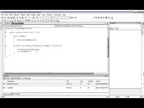 C# ColorDialog Kullanımı - C # SHARP DERSLERİ