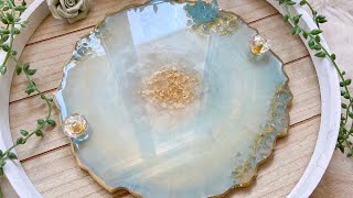 Gorgeous Pastel Geode Resin Tray