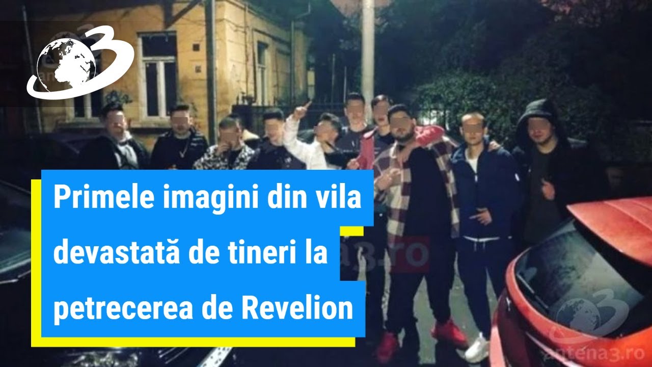 Primele imagini din vila devastată de tineri la petrecerea de Revelion, filmate de camerele