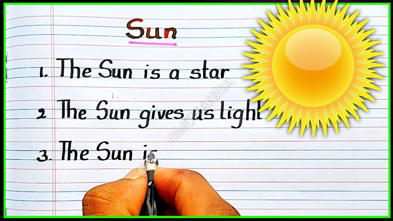 essay on sun in english for class 6