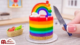 Satisfying Miniature Rainbow Mousse Cake Decorating | ASMR Cooking Mini Food