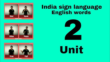 English words India sign language unit - 2