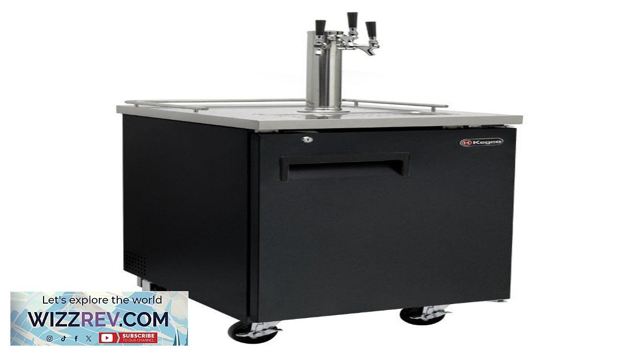 Kegco 24" Wide Triple Tap Black Beer Dispenser Commercial Kegerator
