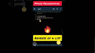 Reverse a list in Python #coding #python #programming #viral #ytshorts