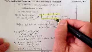 Higher Hwk PaperA Q2 Solving Polynomials