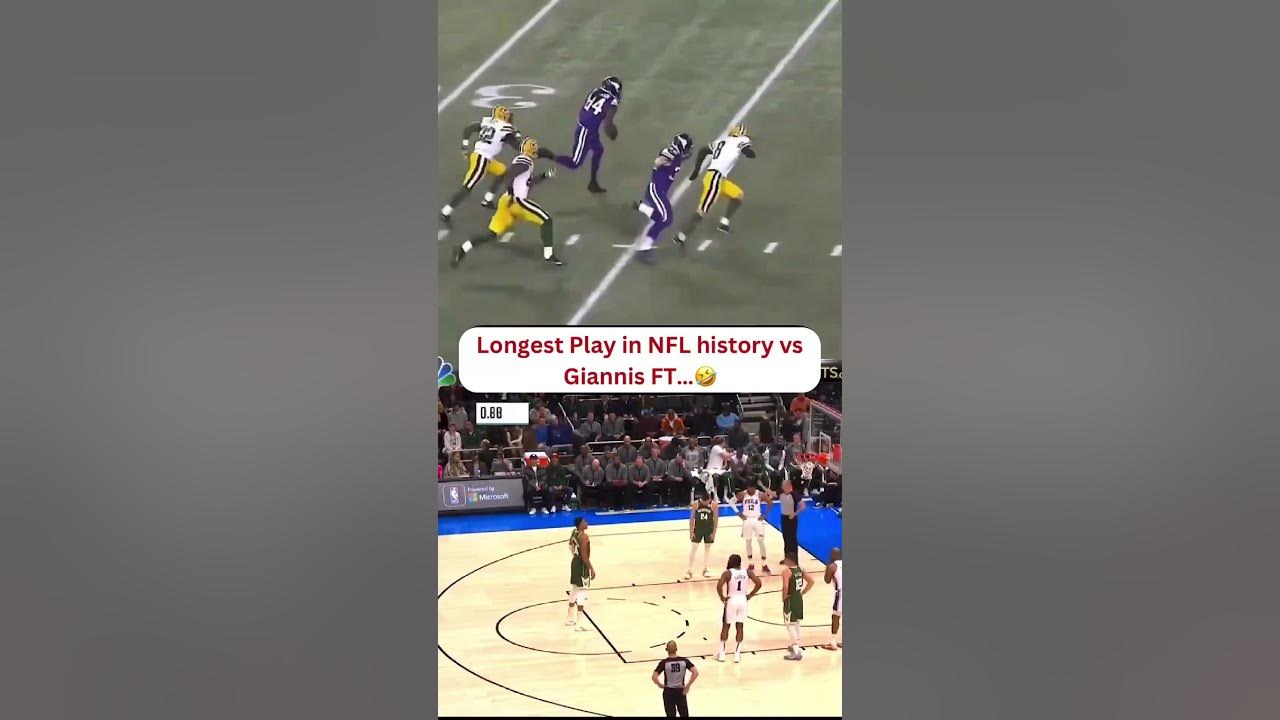 Unbelievable! Longest by yard play in NFL history vs Giannis antetokounmpo free throw. shorts