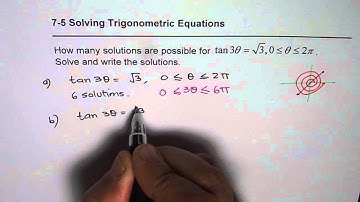 Find Number of Solutions for tan3x Trig Equations MHF4U Test - EDEXCEL - GCSE - SAT
