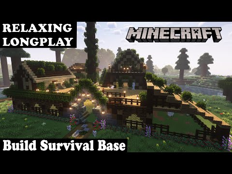 Minecraft Relaxing Longplay - Build Survival Base - Cozy Cottage House (No Commentary) 1.19