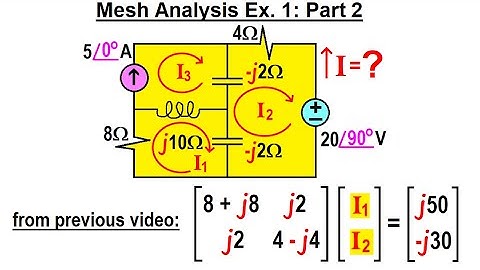 Electrical Engineering: Ch 11 AC Circuit Analysis (13 of 34) Mesh Analysis Ex. 1 (Part 2)