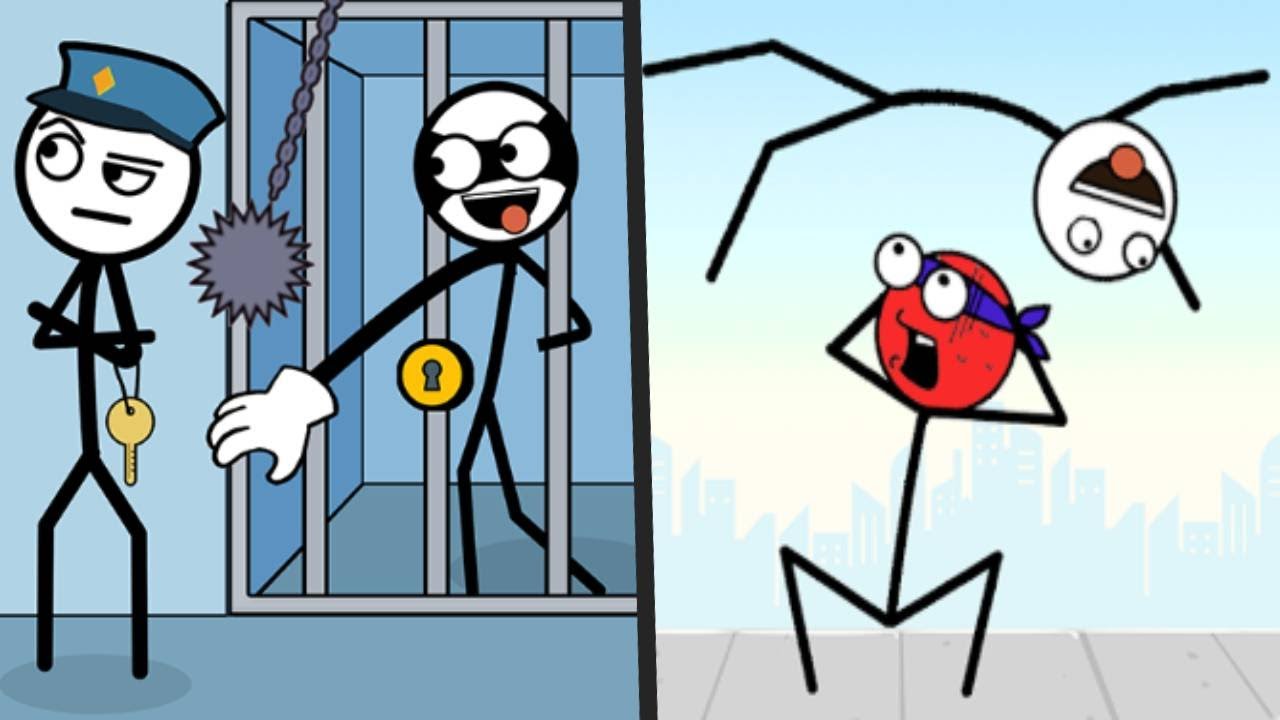 THIEF PUZZLE vs FLIP JUMP - All Levels New UPDATE Satisfying STICKMAN Mobile Gameplay (Android/ios)