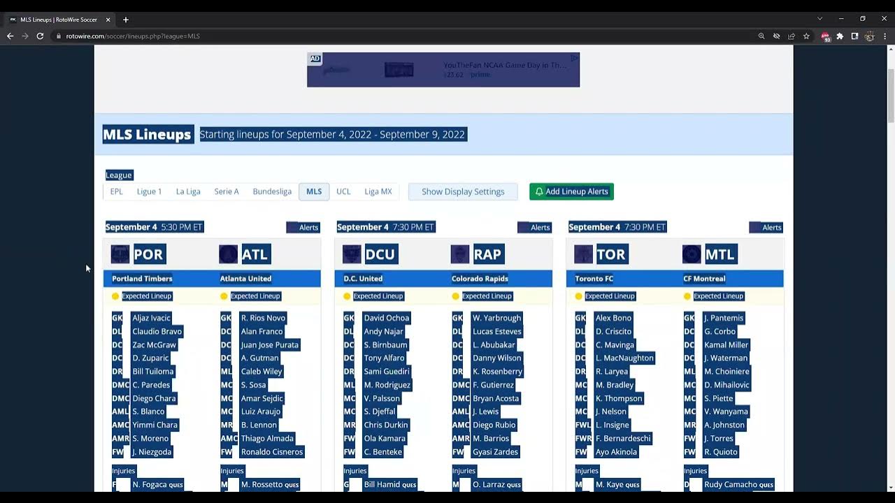 How to Update the MLS Soccer Algorithm 9422 YouTube