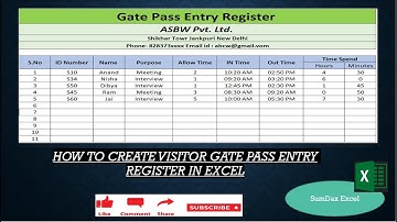 How To Create Visitor Gate Pass  in Excel #Sumdax #Excel #GoogleSheets #GoogleForm