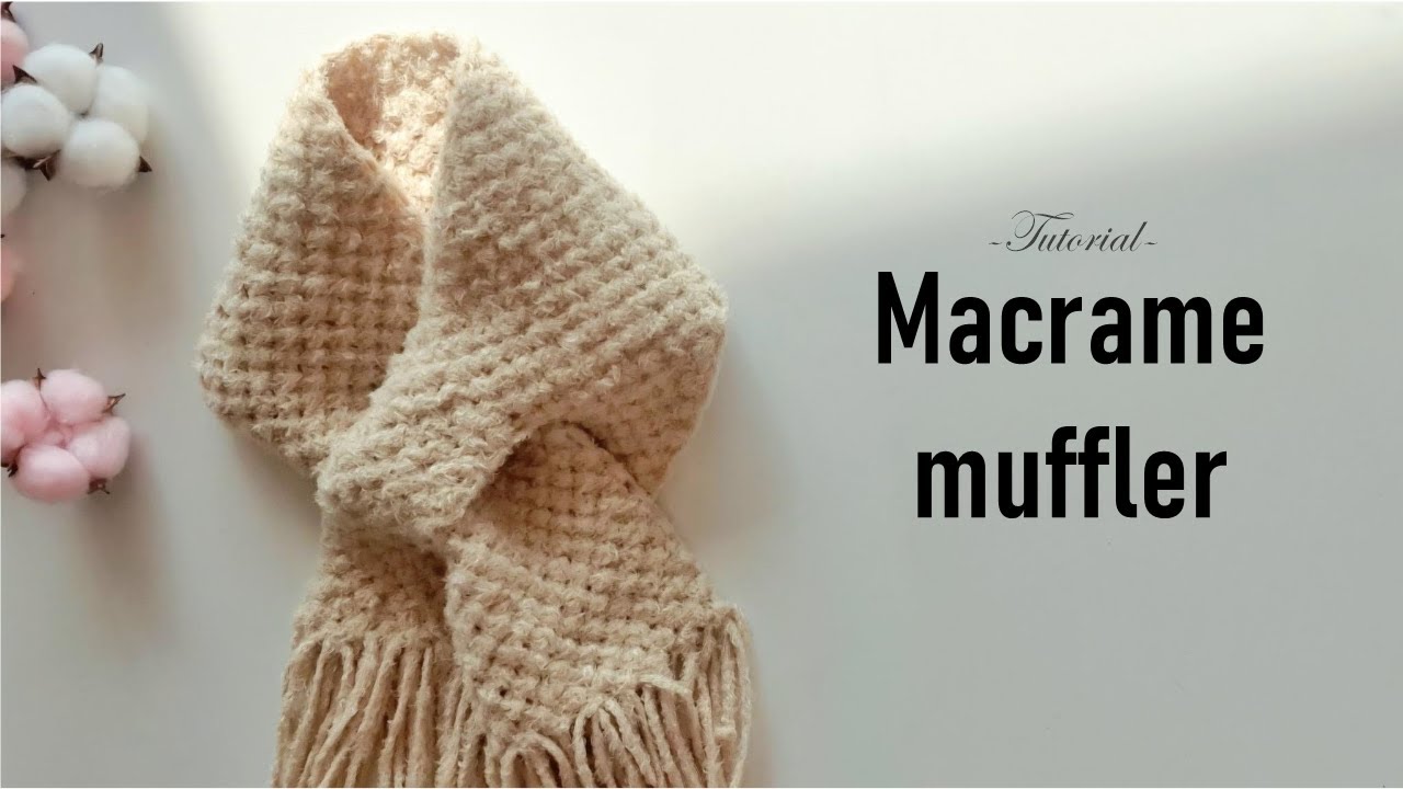 Macrame Muffler 마크라메 머플러 | 다이소실로 너음목도리 만들기