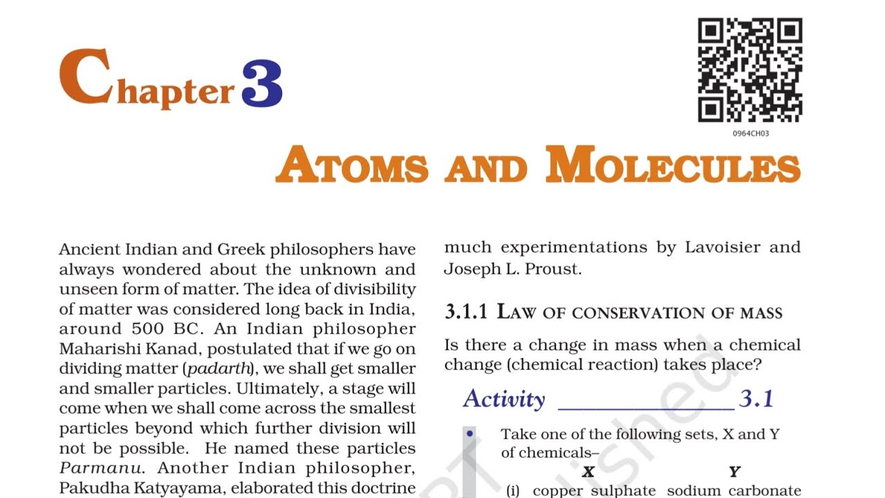 NCERT SCIENCE 9TH | C-3  Atoms and Molecules