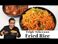 Veg Triple Szechwan fried Rice | Indo Chinese Street Food Recipes | Rice and noodle amazing combo