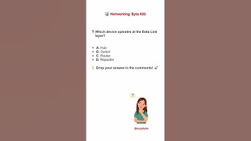 Networking Byte #20 Which Device Operates at the Data Link Layer? | OSI Model Quiz #networking