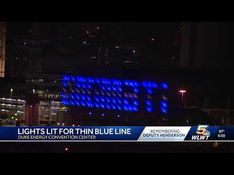 Duke Energy Convention Center lit to remember fallen deputy Larry Henderson