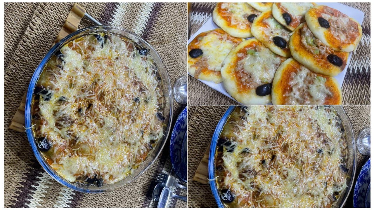 افكار طاولة ثاني يوم رمضان/طبق باذنجان يحمرلك وجهك مع ميني بيتزا بعجينة خفيفة   سيڨار معسل و مقرمش