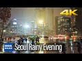 [4K] Seoul City Rainy Evening Walk ASMR 서울의 겨울비 내리는 저녁 산책과 빗소리 首爾冬雨步行 Hujan musim dingin