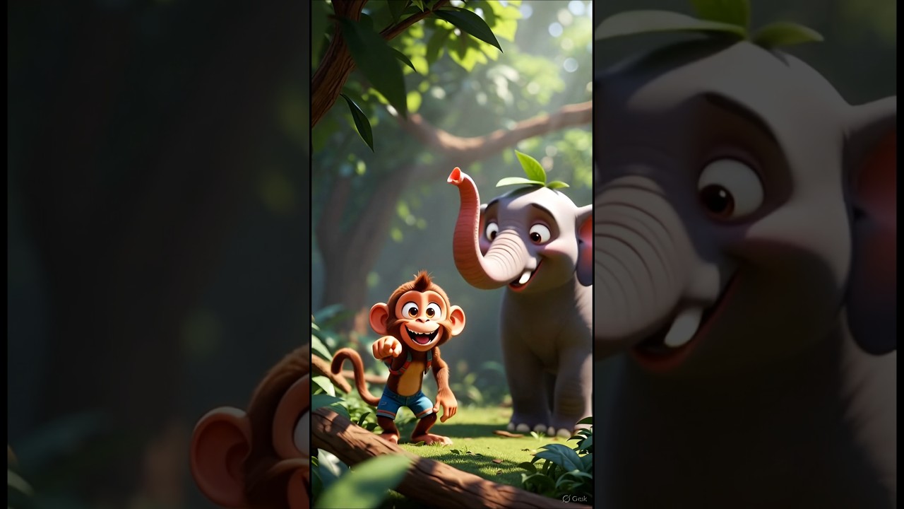 Hathi aur Bandar ki Mazedar Kahani | Elephant and Monkey Funny Cartoon Story 