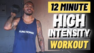 12 Minute Single Dumbbell HIIT Workout At Home (Follow Along)