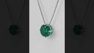 CONJUNTO COLAR E BRINCO SOLITÁRIO DE PRATA VERDE TURMALINA
