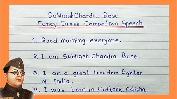 Subhash Chandra Bose Fancy dress speech || Fancy dress speech|| 11 lines speech on Subhash C. Bose.