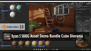 Blender 3.0 Asset Demo Bundles Cube Diorama, AMD Ryzen 5 5600G + VEGA 7, RAM 16 GB. Indonesia screenshot 3
