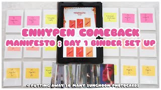 ☁️ setting up my enhypen binder for manifesto day 1 comeback album + storing new sunghoon photocards