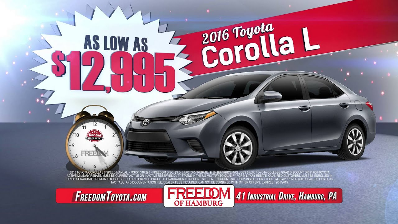 Freedom Toyota of Hamburg Year End Sales Event YouTube