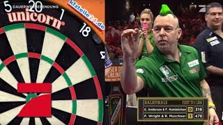 1. Halbfinale Ruth Moschner & Peter Wright Vs. Fabian Hambüchen & Gary Anderson Promi Darts Wm