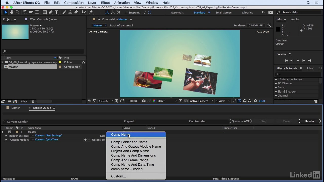 After Effects Render Queue – Exporting and the Render Queue – EZND