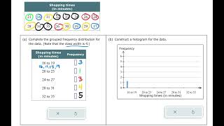 Constructing a frequency distribution and a histogram (ALEKS examples)