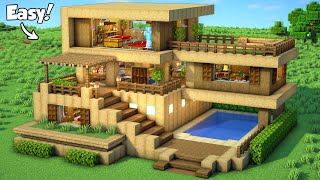 Minecraft: How to Build a Survival Wooden House Tutorial (Easy) #2 - Interior in Description! by WiederDude 82,658 views 9 days ago 21 minutes