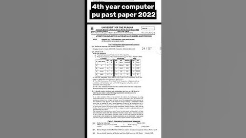 4th year computer pu past papers #shorts #short #pu #viral