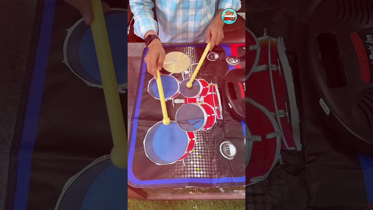 2 in 1 Kids Musical Playmat,Piano Keyboard with Drum Set Battery Powered 