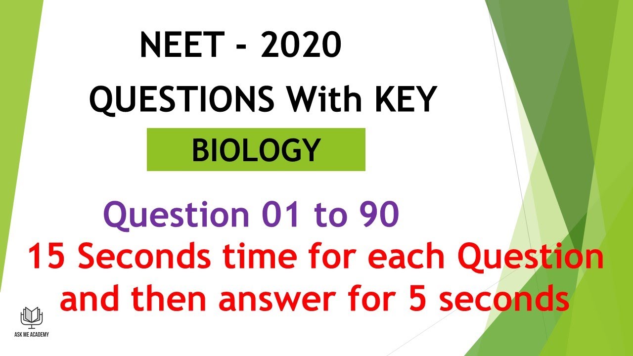 NEET 2020 Biology Question Paper with Key 