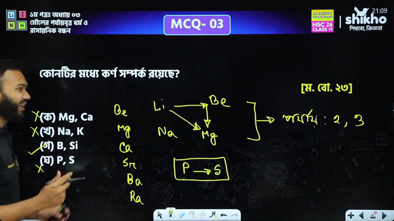 মৌলের পর্যায়বৃত্ত ধর্ম ও রাসায়নিক বন্ধন Extra Class