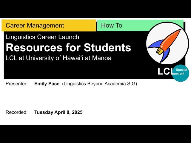 Thumbnail for LCL Careers: RESOURCES FOR STUDENTS - LCL at University of Hawaiʻi at Mānoa