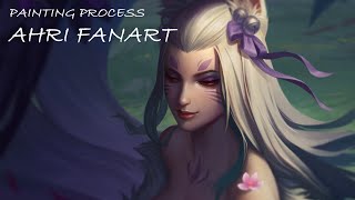 Spirit Blossom Ahri - LOL Fan Art Painting Process Video