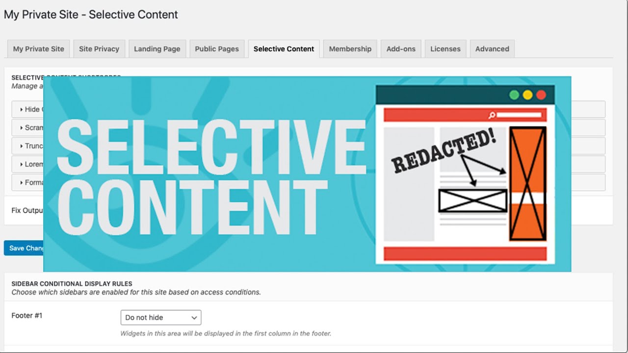 My Private Site Selective Content Tutorial
