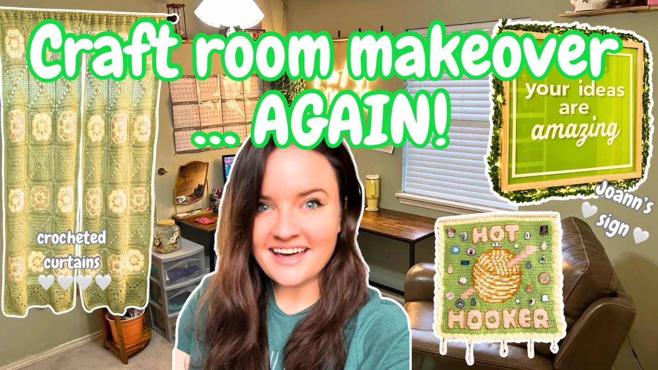 Redoing my craft room.... AGAIN!! It's finally done 🥹 // crochet VLOG32