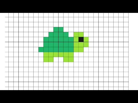 Easy How To Make Pixel Art - Baby Turtle Pixel Art - Youtube