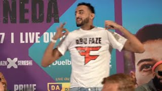 ⁣HEATED!! SLIM ALBAHAR & FAZE TEMPERRR RIP EACH OTHER AT MISFITS DAZN PRESSER