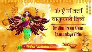 Video thumbnail of "MOST POWERFUL Devi Mantra ⦿ Om Aim Hreem Kleem... ⦿ 108 times ⦿ with lyrics"